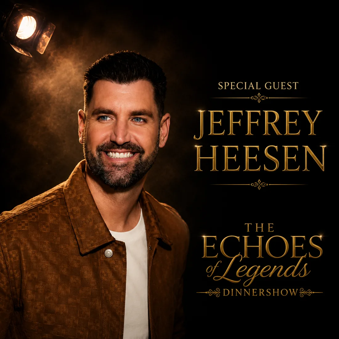 Posterbeeld van special guest Jeffrey Heesen bij de Echoes of Legends dinnershow